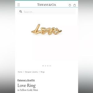 Tiffany & Co 18k Yellow Gold Love Ring